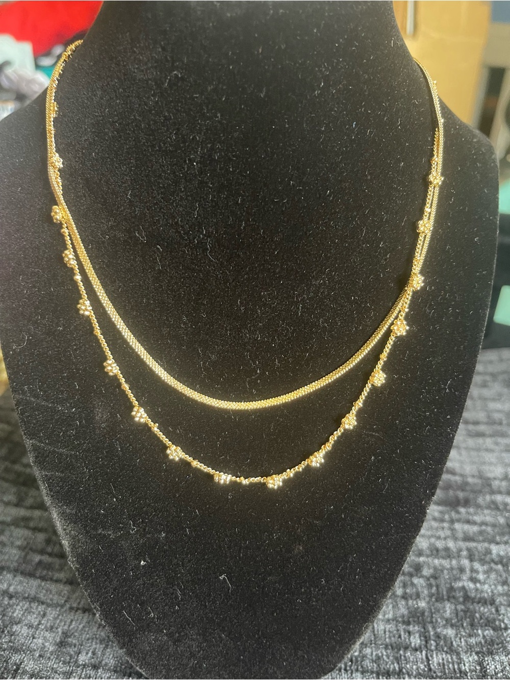 Universal Thread Gold-Tone Layered Beaded Necklace